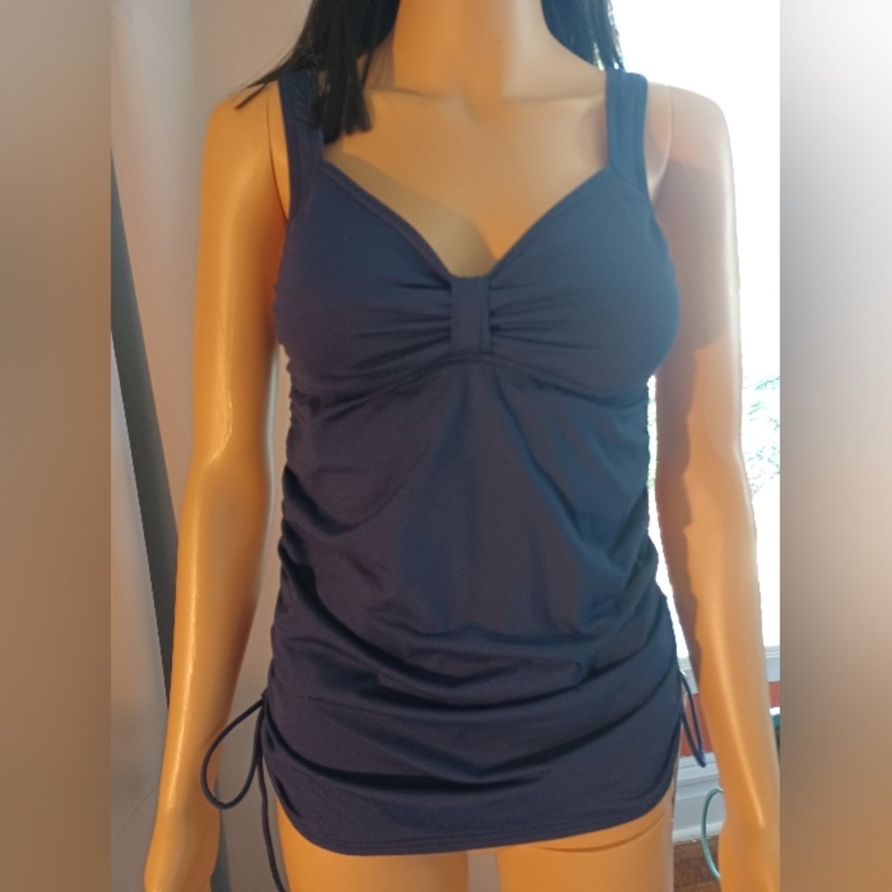 Lands End Tankini Swim Top Navy 6L